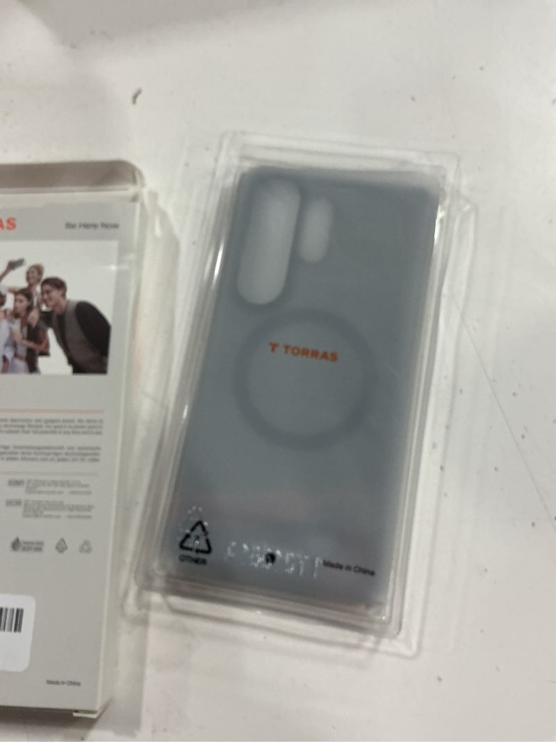 Condition photo showing New/Like New for torras strong magnetic & seamless stand for samsung galaxy s26 ultra case, fit for magsafe, mil-grade drop protection, kickstand for samsung galaxy s26 ultra case, translucent back/black edge for galaxy s26 ultra black