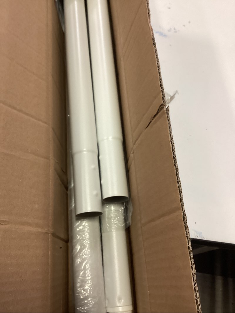 Condition photo showing Good Condition for White Tension Curtain Rods 41-146 In Extra Long Outdoor Patio Curtain Rods No Drilling Adjustable Heavy Duty Tension Rods for Windows Bathroom Living Room Curtains, Rod Diameter 1.26In
