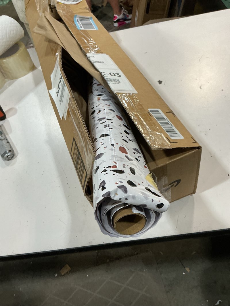 Condition photo showing Good Condition for cre8tive terrazzo contact paper 24"x118" wide stick and peel waterproof granite wallpaper removable self adhesive glossy vinyl marble countertop contact paper for bathroom kitchen backsplash cabinets