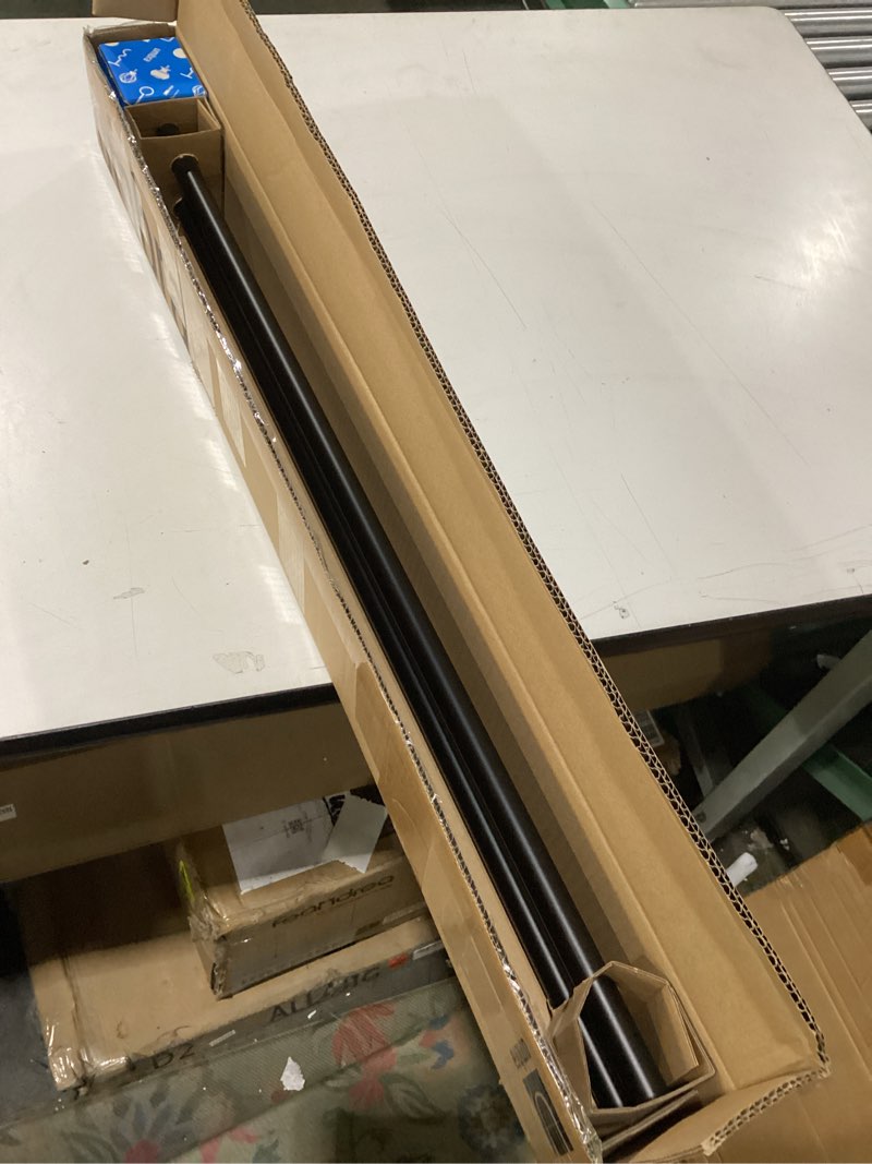 Condition photo showing New/Like New for umbra twilight curtain rod set – wrap around design ideal for blackout or room darkening panels, 30 to 84 inches, black black 30" to 84"