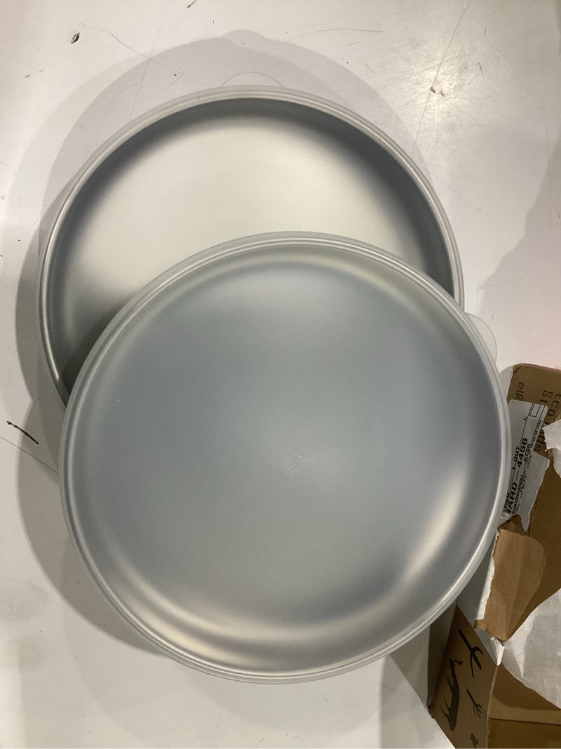 Condition photo showing New/Like New for elk and friends 7.8” stainless steel non divided plates with silicone sleeve + storage lid | baby, toddler, kids | dishwasher safe | dinner & snack plates | 2 pack sage/misty blue