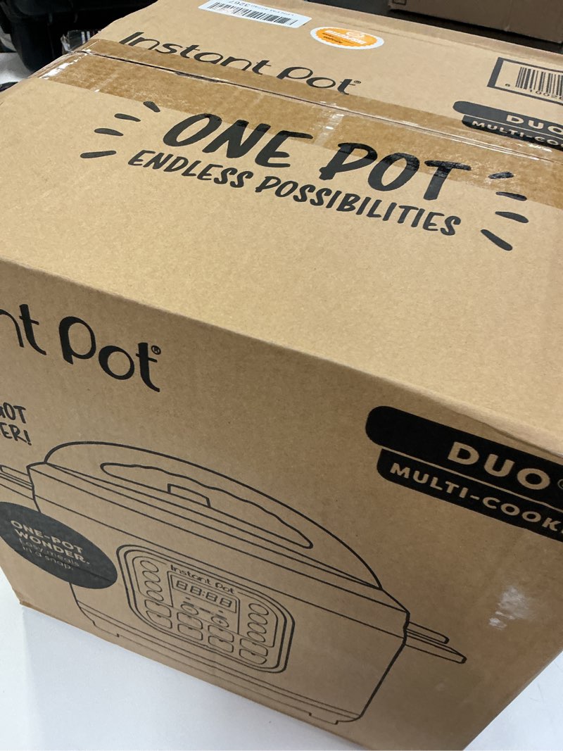 Condition photo showing New/Like New for Instant Pot Duo 7-in-1 Electric Pressure Cooker, Slow Cooker, Rice Cooker, Steamer, Sauté, Yogurt Maker, Warmer & Sterilizer, Includes App With Over 800 Recipes, Stainless Steel, 8 Quart 8 Quarts