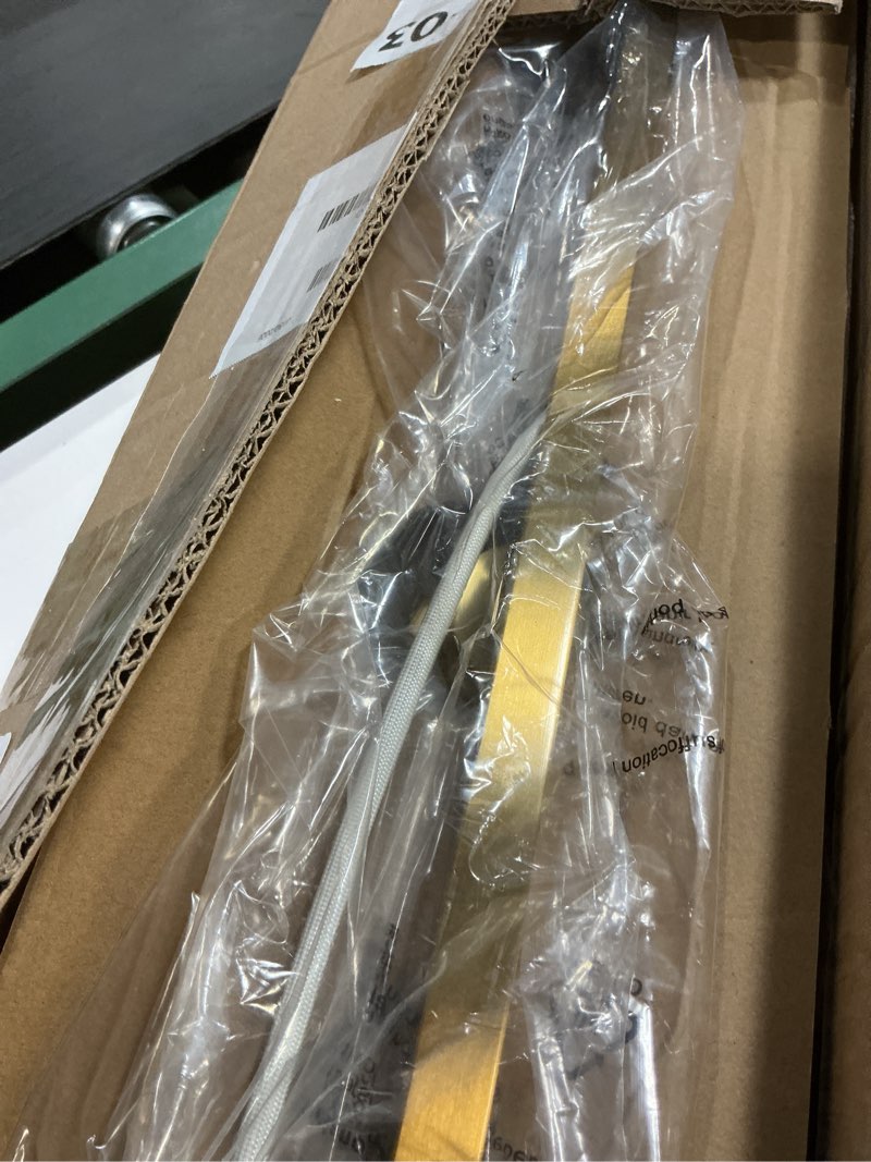 Condition photo showing Good Condition for Brushed Gold Bathroom Vanity Light Over Mirror, 3-Light Stainless Steel Vanity Light Fixtures with Milk Glass Shades, Waterproof Vanity Lights for Bathroom, Bedroom, Living Room