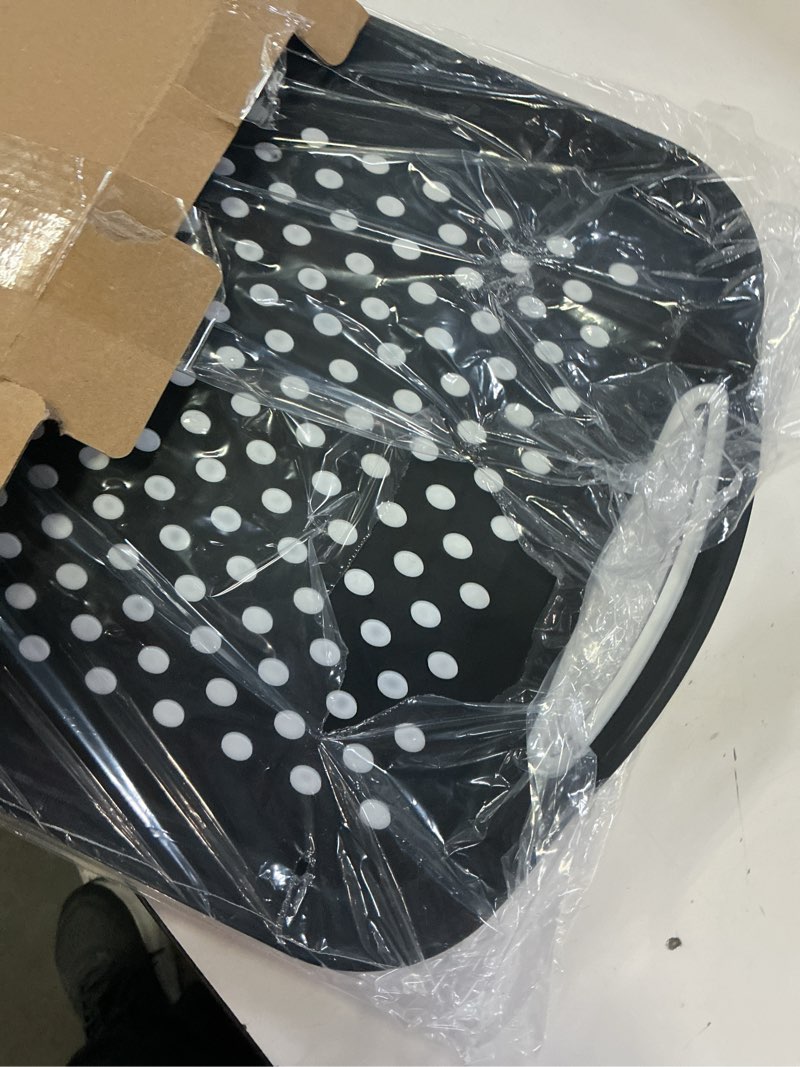 Condition photo showing New/Like New for food trays for eating on couch - 2 pack - non slip dinner trays for eating set of 2 non slip serving tray and food tray with handles (black & white) black and white - 2 pack
