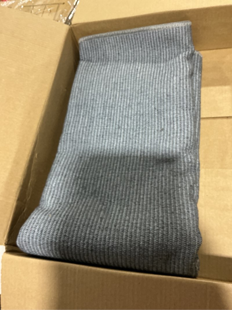 Condition photo showing Good Condition for jonathan y machine washable navy/gray indoor area rug 4x6 ft, linja solid centre stripe for living room, bedroom, kitchen, office, easy-cleaning, high traffic, pet-friendly, non-shedding (wsh117a-4) linja navy/gray 3'11" x 6' (rectangular)