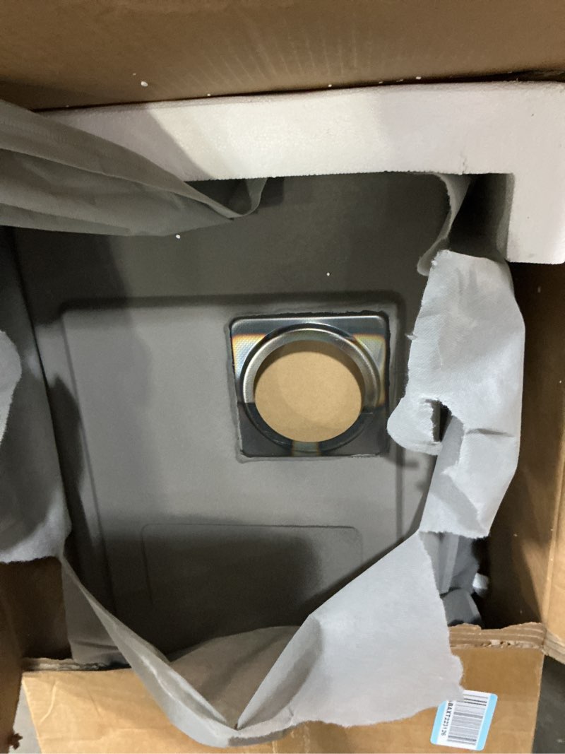 Condition photo showing Good Condition for Waterfall Kitchen Sink 34 Inch Drop-in Single Bowl Stainless Steel Multifunctional Kitchen Sink with 2-in-1 Faucet and Accessories (34"x18") Black-Waterfall 34"x18"x9"