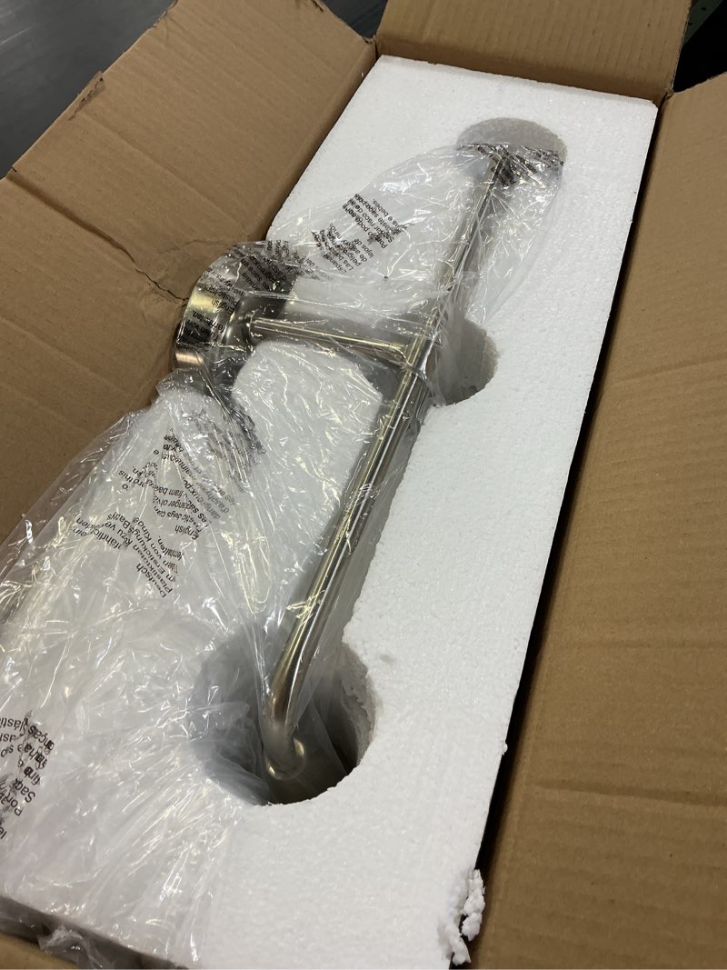 Condition photo showing Good Condition for brushed nickel bathroom vanity light 3 lights bathroom light fixtures over mirror with clear glass shade 22.4 inch wall sconces lighting bath(exclude e26 bulb) brushed nickel 3 light with clear globe