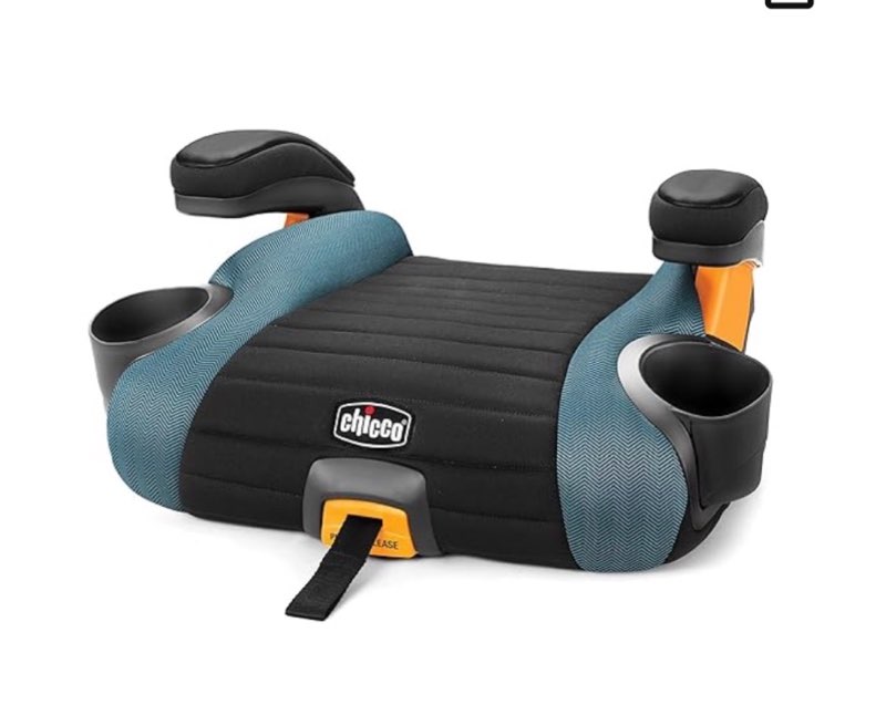Chicco GoFit Backless Booster Car Seat Without Latch Attachment, Travel Booster Seat for Car, Portable Car Booster Seat for Children 40-110 lbs. | Raindrop/Blue GoFit Raindrop/Blue
