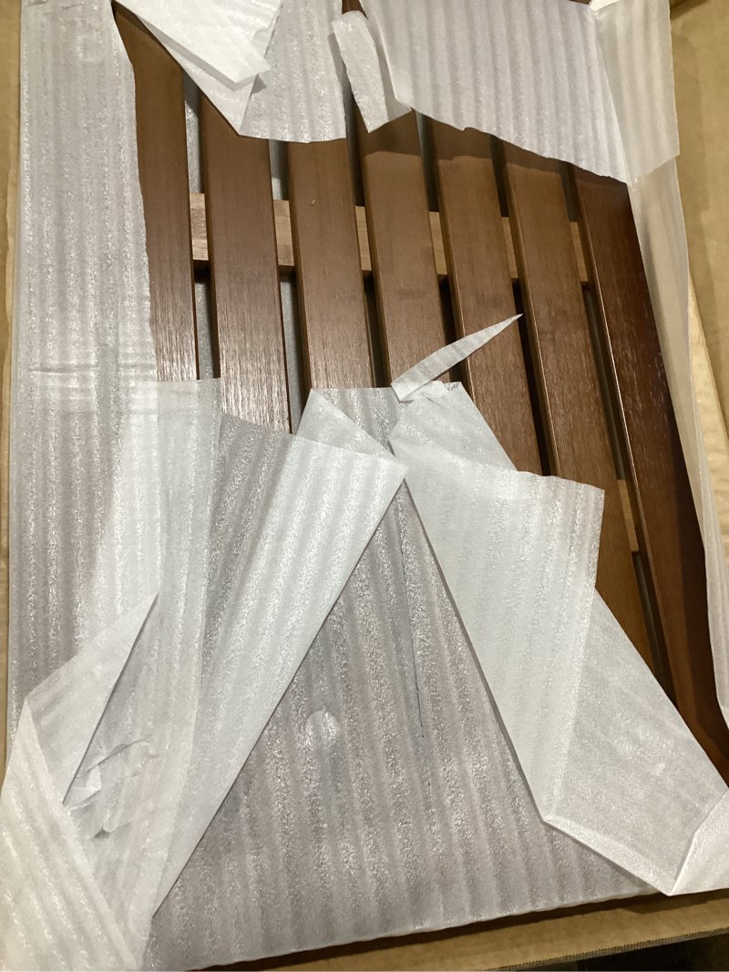Condition photo showing New/Like New for bamboo bath mat for shower with non-slip rubber,bathtub mat,floor mat,shower mat for indoor,outdoor,spa, sauna, pool (brown, 25.5 * 17 * 1.4 inches) brown 25.5" x 17" (rectangular)