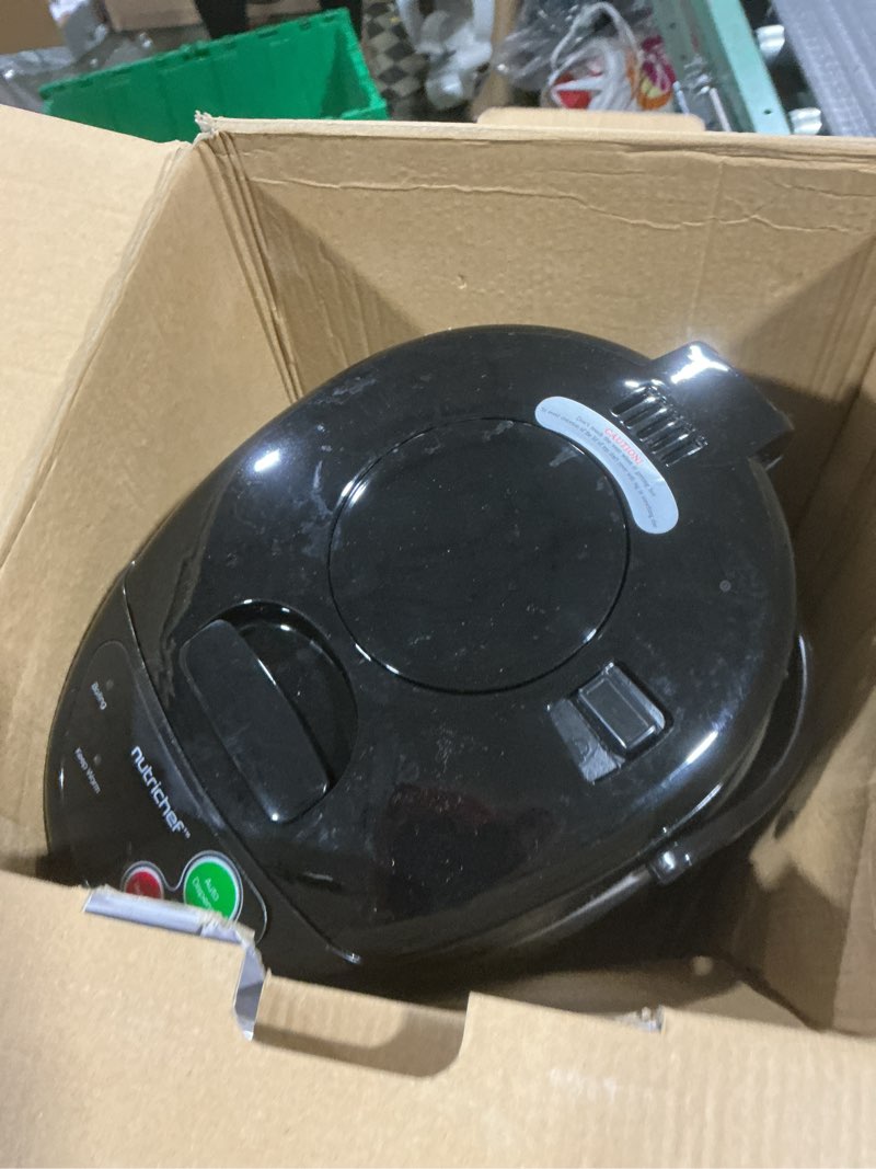 Condition photo showing As Is for nutrichef 5.2 qt electric water kettle, portable, quick heating, 5 liter digital kettle with 5 temperature settings, safety lock, stainless steel, 3 dispensing options, 8.46" x 11.2" x 16.5" 5.3 quarts