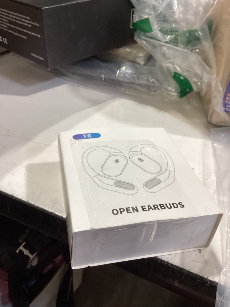 Condition photo showing New/Like New for trausi open ear wireless earbuds bluetooth headphones, 80h playtime stereo ear buds with enc noise cancelling, fast charging, ipx7 waterproof sports earphones with earhook for running/workouts black
