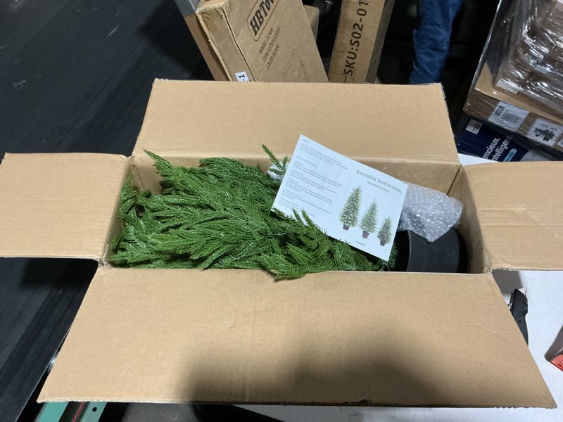 Condition photo showing Good Condition for nafresh 5ft real touch norfolk pine christmas tree, 60"uv resistant artificial norfolk pine tree,with realistic branches for front door porch bedroom livingroom tabletop holiday decor. 