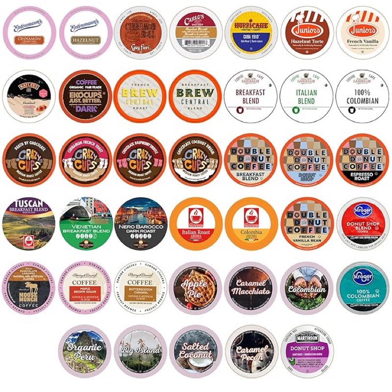 (Best by 12/10/25) Coffee Variety Sampler, Including Dark Roast, Medium Roast, & Flavored Coffee Pods Variety Pack for 