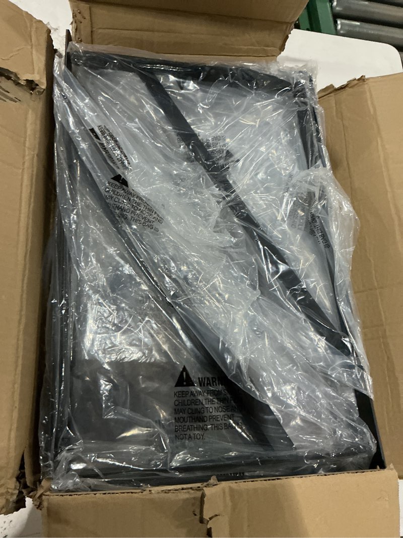 Condition photo showing New/Like New for 12 pack l20 x h 12" black heavy duty shelf brackets with screws metal shelf brackets shelf support angle brackets for shelves l brackets heavy duty floating shelf 12 pack-black 20''x12''