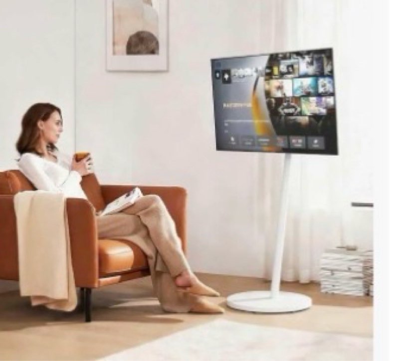 Vermars White Rolling TV Stand for 32 to 43 55 65 75 Inch TVs, Portable Mobile TV Cart on Wheels, Co