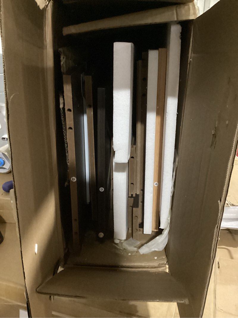 Condition photo showing As Is for Shintenchi Modern Farmhouse Sideboard Buffet Cabinet,Barn Doors Buffet Cabinet with 2 Drawers & 3 Doors,Wood Coffee Bar Cabinet with Adjustable Shelf for Kitchen Living Room,Brown Brown 2 drawers and 3 doors