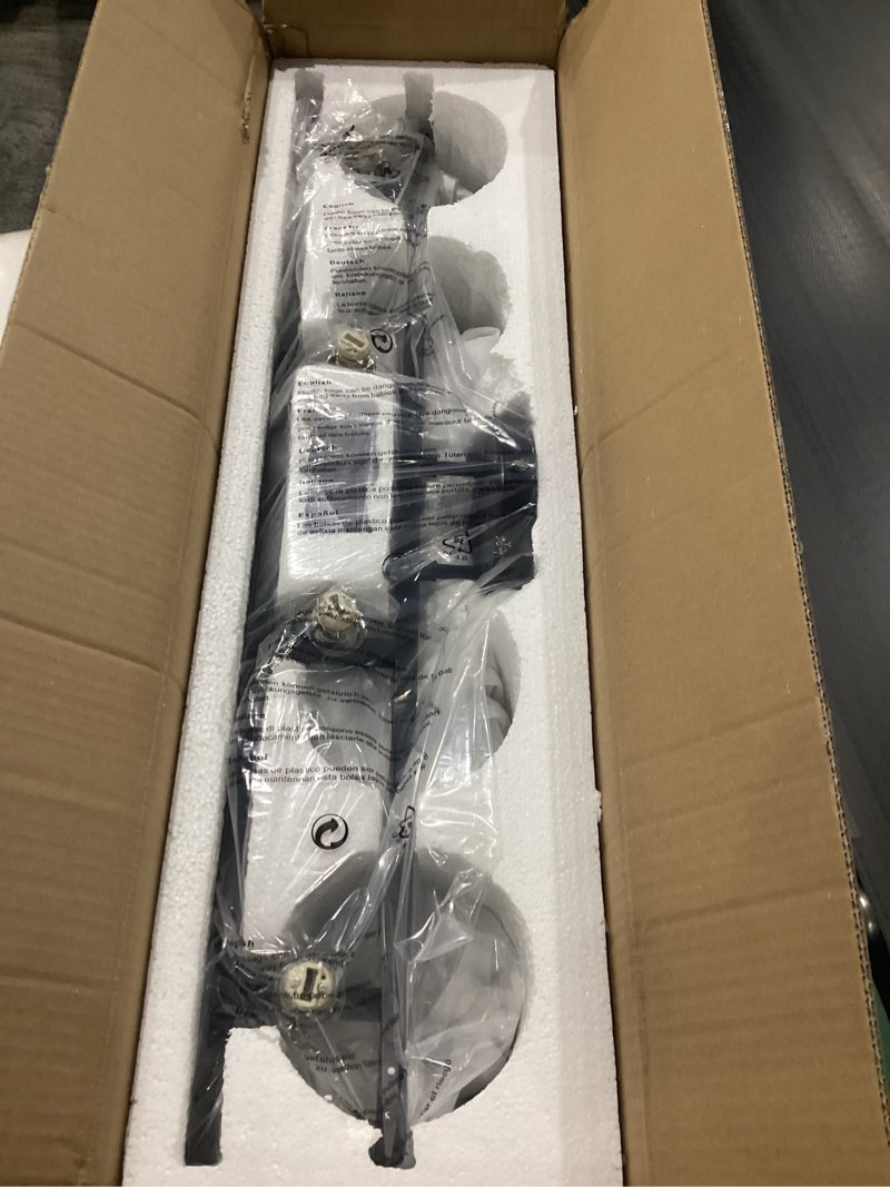 Condition photo showing New/Like New for BDL Bathroom Vanity Light Fixtures 2020 New Black 4 Lights Crystal Shade Modern Wall Bar Sconce Mirror (Exclude Bulb)