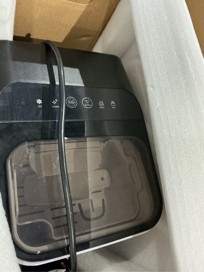 Condition photo showing As Is for iceman countertop nugget ice machine  waterline compatible  3 lb. capacity - stainless steel  new