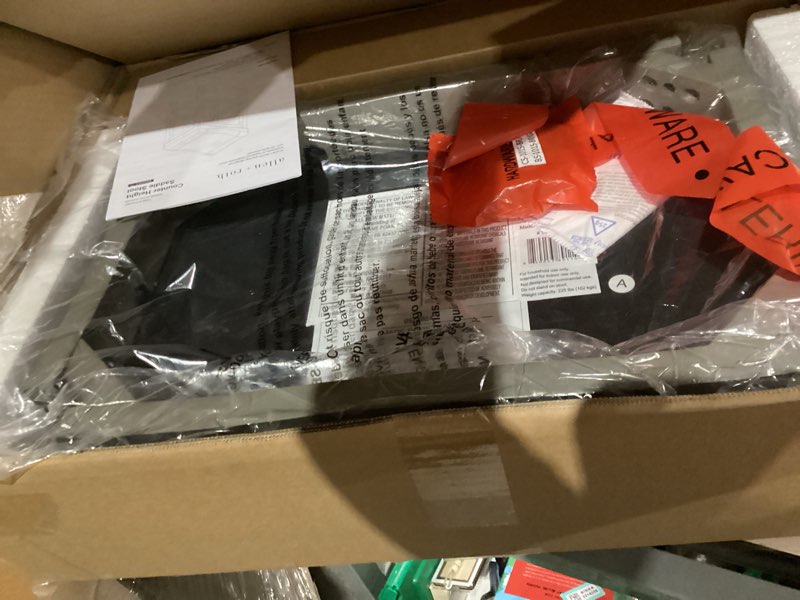 Condition photo showing New/Like New for Counter Height Saddle Stool\n\nGray Finish Frame\n\nLight Gray Finich Fabric / 24 in