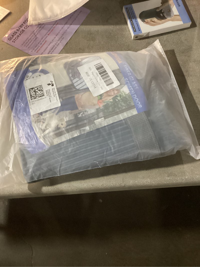 Condition photo showing Good Condition for Heavy Duty Door Screen Magnetic Closure, LOVIGA Thickened Fiberglass Screen Door Mesh, Self Sealing, Tear Resistant, Easy Assemble, Fine Mesh Keep Bugs Out Fit Door Size 36 Inch X 80 Inch Sceen size 38"X81", Fit door size up to 36"X80" Gray