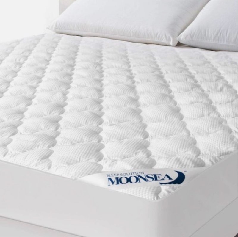 Sleep Solution Moonsea Quilted Mattress Pad Queen Size Extra Deep Pocket White