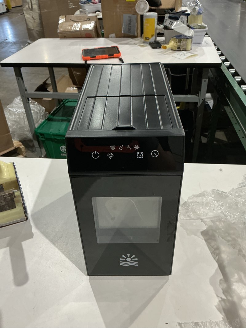 Condition photo showing As Is for nugget ice maker countertop, smart pebble ice maker with lcd panel, 4min making, 26lbs/24h crushed chewable ice, pellet ice maker with timer status alert, self-cleaning, chewy ice for home party