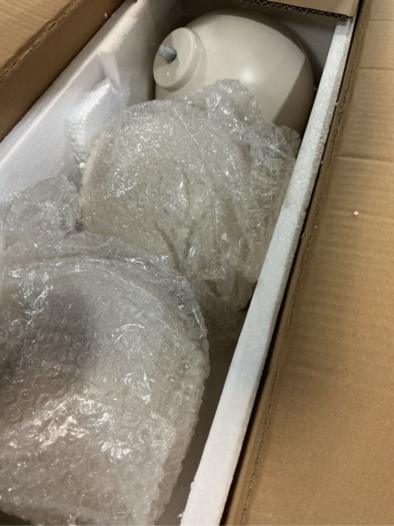 Condition photo showing As Is for (only legs) keiki 47\" cloud shaped coffee table with 3 ball legs, low modern wooden coffee table for living room, office, or small spaces, cream white cream white 47\"