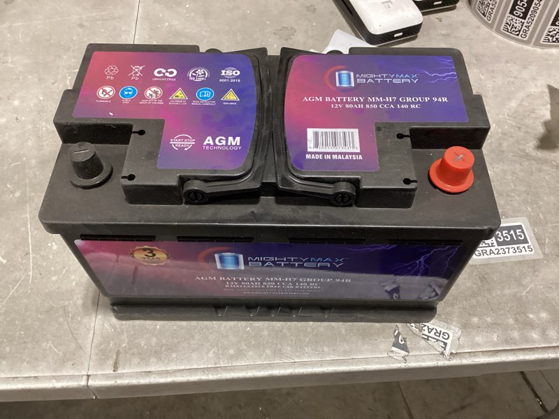 Condition photo showing Good Condition for mighty max battery mm-h7 start and stop car bci group size 94r 12v 80ah, 140rc, 850 cca rechargeable agm car battery