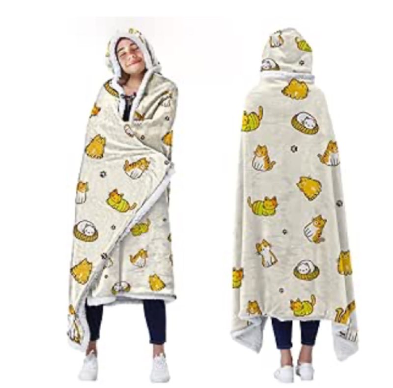 Touchbetter Sherpa Wearable Blanket Hoodie - Cat Lover, (similar design)