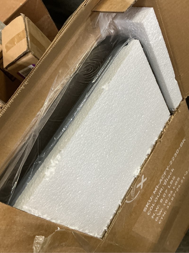 Condition photo showing New/Like New for bathroom mirror for wall, 30x22 inch rectangle mirror, matte black metal framed bathroom vanity mirror for restroom farmhouse, anti-rust, tempered glass, horizontally or vertically hanging rectangular 30"l x 22"w matte black