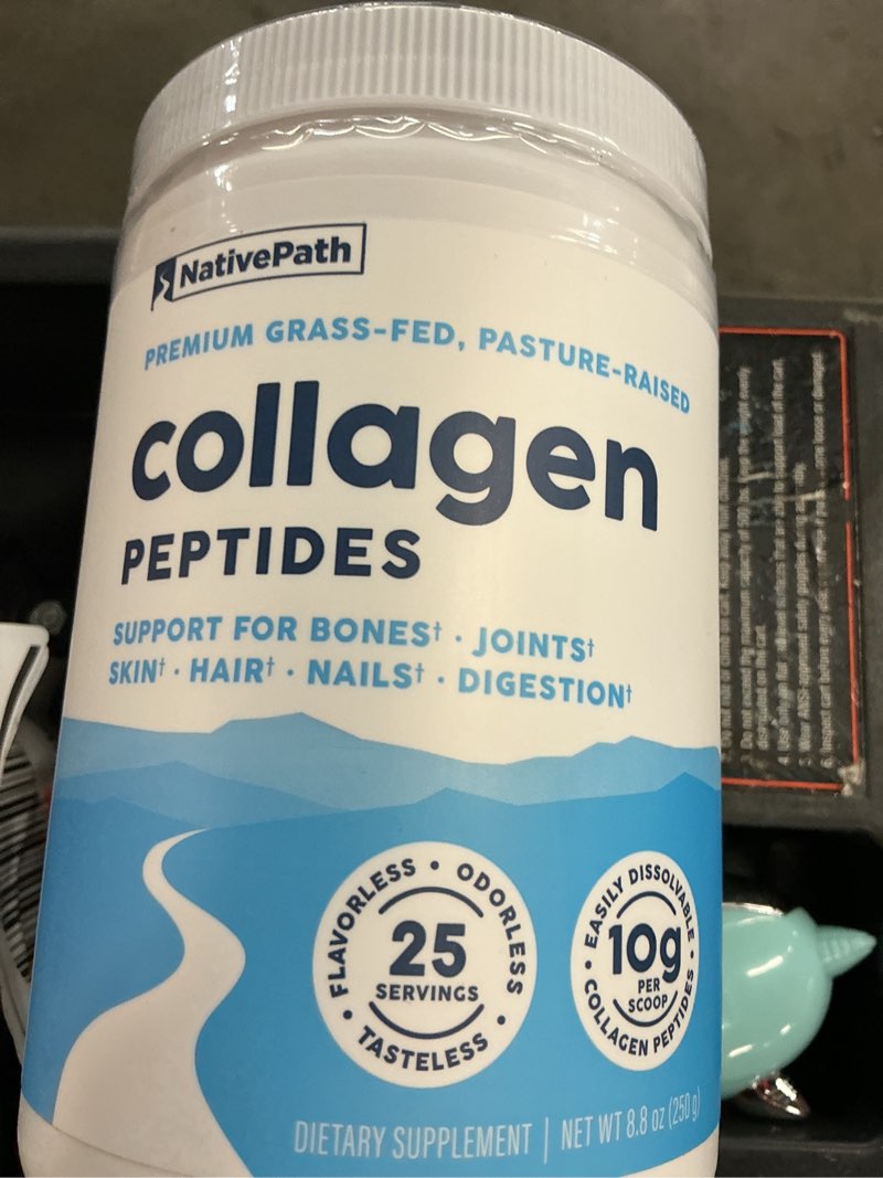 Condition photo showing New/Like New for (exp 09/2028)nativepath collagen peptides - hydrolyzed type 1 & 3 powder for skin, hair & nails, 8.8 oz (25 servings)