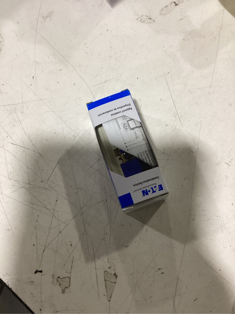 Condition photo showing As Is for eaton 15-amp single-pole combination light switch, light almond