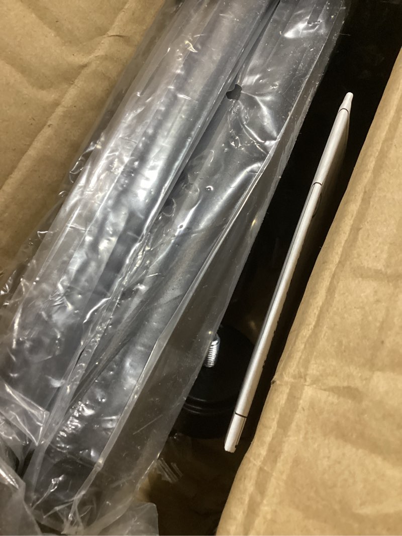 Condition photo showing Good Condition for Black Double Corner Window Curtain Rods with Aluminum End Cap Finials and Brackets,1 Inch Diameter Dual Bay Window Curtain Rods, Adjustable 2 Sided 36-72 Inch Double Drapery Rod 36-72" double rods Black