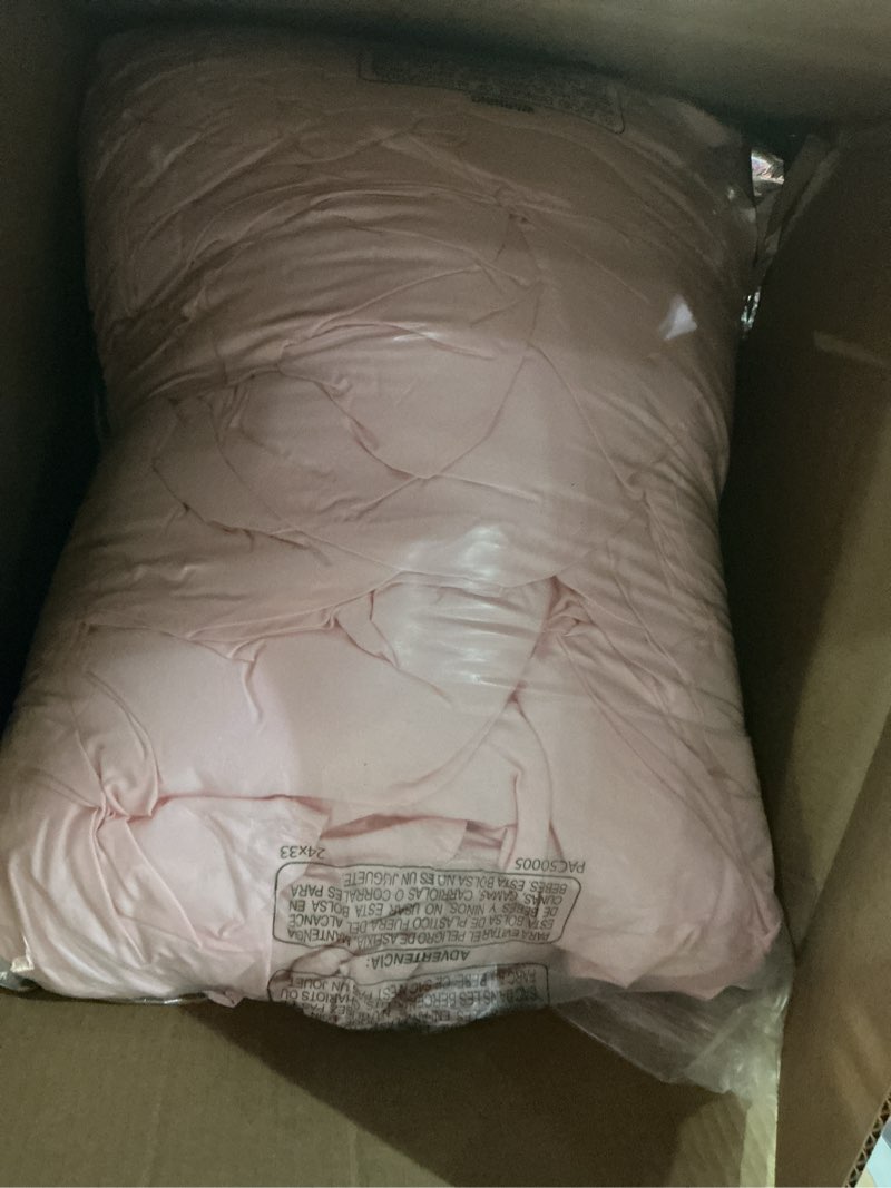 Condition photo showing As Is for Andency Pink Comforter Set Queen(90x90Inch), 3 Pieces Soft Lightweight Cute Pinch Pleat Comforter Set for Queen Bed, All Season Western Warm Bed Set for Girls Women Pink Queen (90"x90")