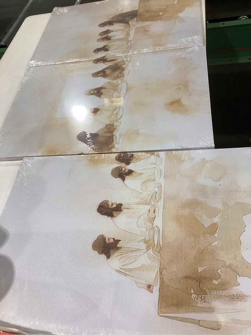 Condition photo showing Good Condition for zkfgpp 3 piece the last supper framed wall art jesus and the twelve apostles canvas art prints religion painting christ pictures wall decor for dining room prayer room church living room 12x16in jesus-3 framed 12x16in