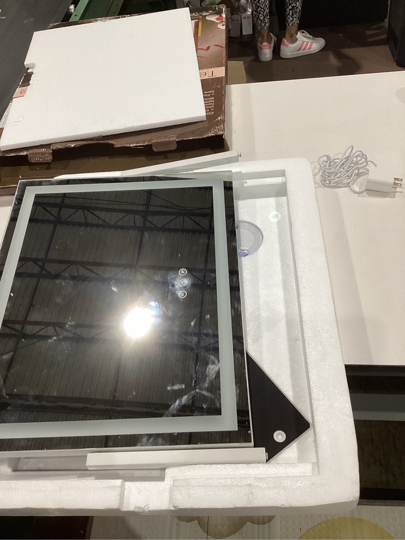 Condition photo showing Good Condition for fennio vanity mirror with lights 22''x18'' makeup mirror with lights,lighted makeup mirror with 10x magnification and usb?smart touch screen with 3-color lighting,dimmable?square white? white 22"l x 18"w