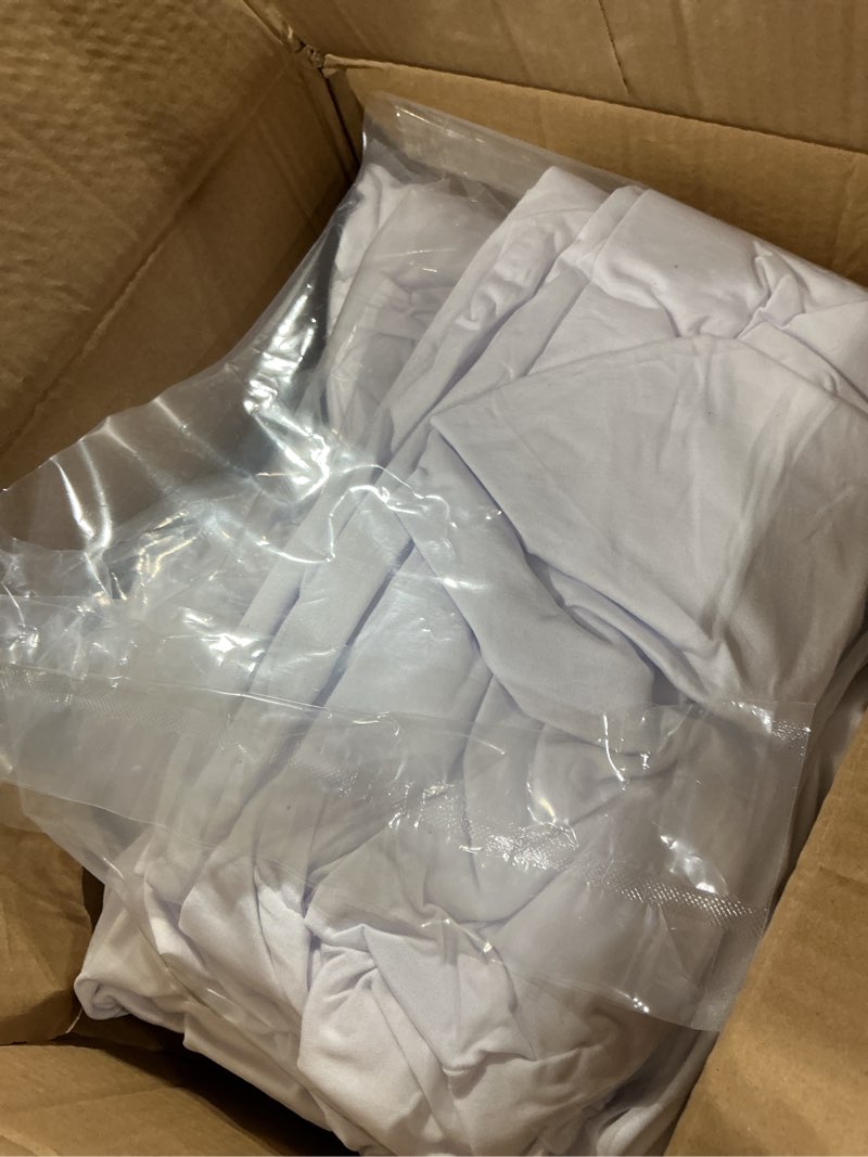 Condition photo showing As Is for 50 pcs white folding chair cover washable removable universal fitted chair cover protector for wedding party banquet holidays celebration decoration chair covers white 50