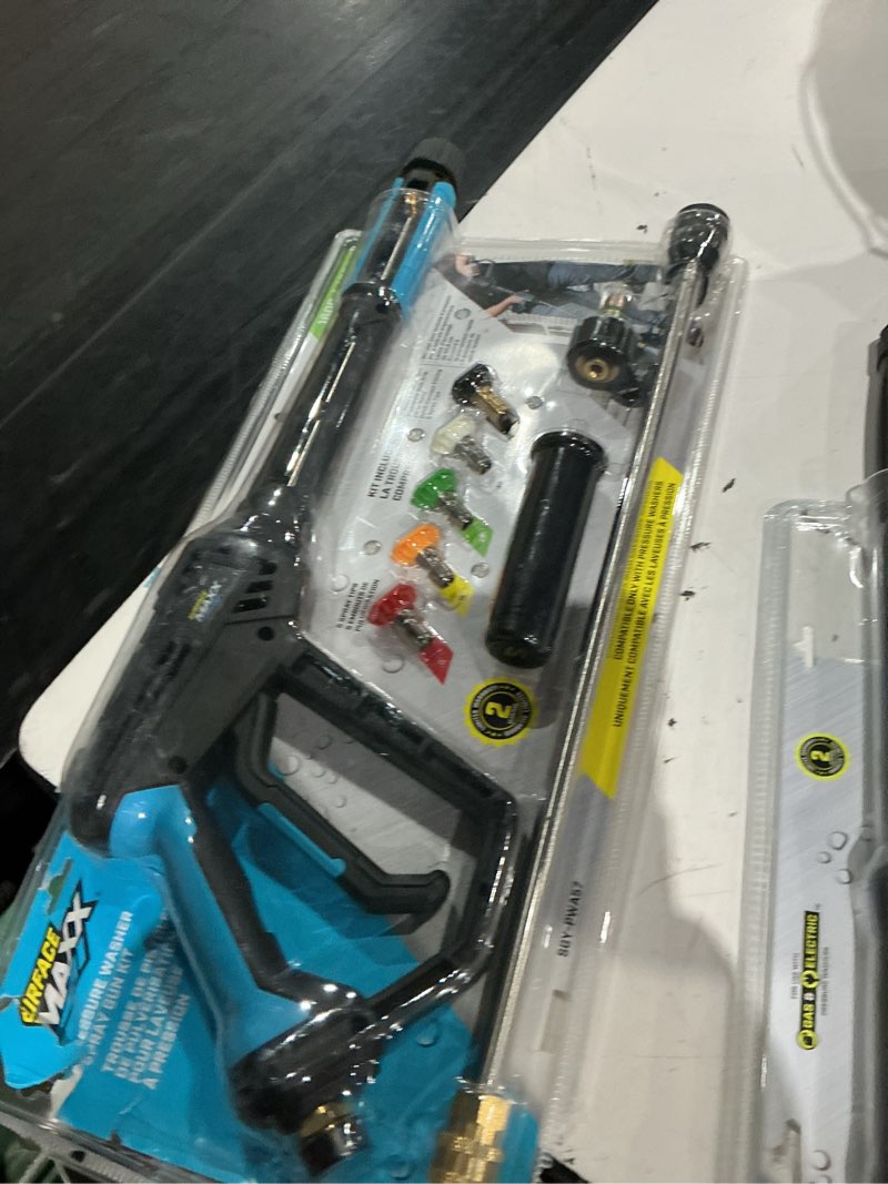 Condition photo showing As Is for surfacemaxx 4500-psi pressure washer spray gun kit