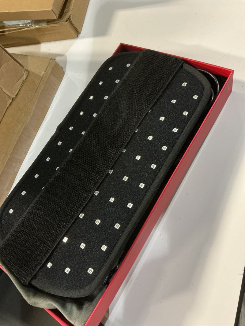 Condition photo showing Good Condition for allolo red light therapy for body, 3-in-1 led bead red light therapy belt with timer remote control, 12.6"*6.3" 660nm&850nm infrared light therapy for body back waist shoulder knee joint (corded)