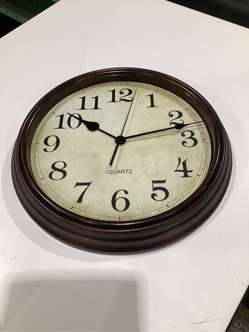 Condition photo showing New/Like New for HYLANDA Wall Clock, Bronze Silent Non Ticking Classic Battery Operated Clocks, Decorative for Living Room, Bedrooms, Kitchen, Office (16 inch) A_bronze 16"