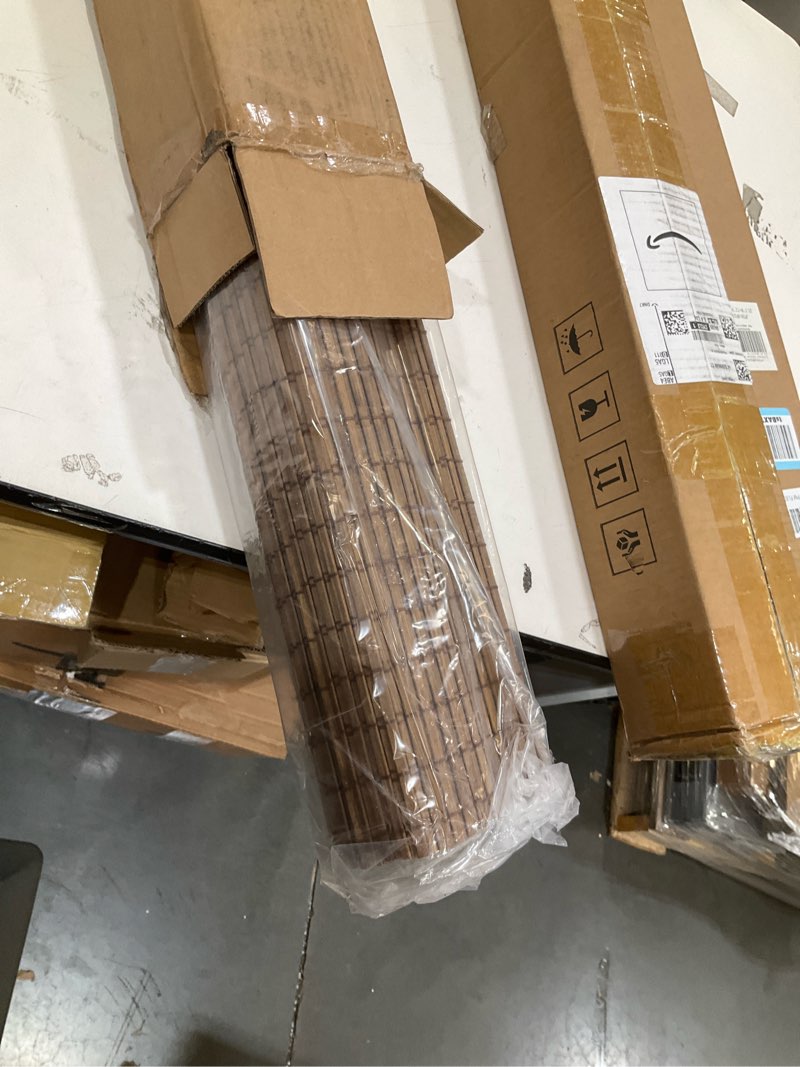 Condition photo showing Good Condition for cordless bamboo roman shades for windows, blinds size (30.5" w ×48" h) colour (highfield teak) highfield teak 30.5" w × 48" h