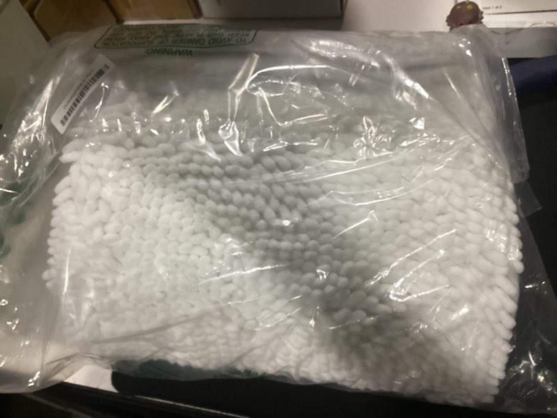 Condition photo showing Good Condition for olanly bathroom rugs 59x24, extra soft absorbent chenille bath rugs, rubber backing quick dry, machine washable bath mats for bathroom floor, tub and shower, home decor accessories, white 59" x 24" white