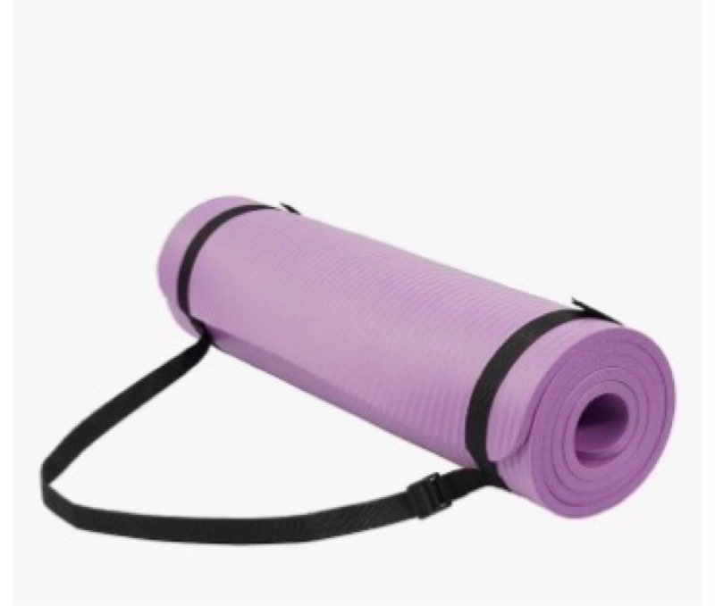 fitvids 1/2-inch thick high density foam exercise yoga mat with carrying strap, for cushioning the b