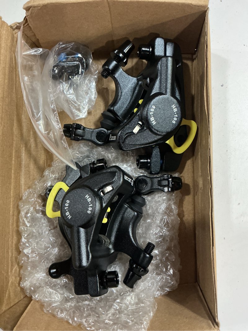 Condition photo showing As Is for hycline zoom hydraulic disc brake calipers: hb-100 mtb bike disc brakes front & rear caliper set for mountain, road bicycle and e-bike black pair