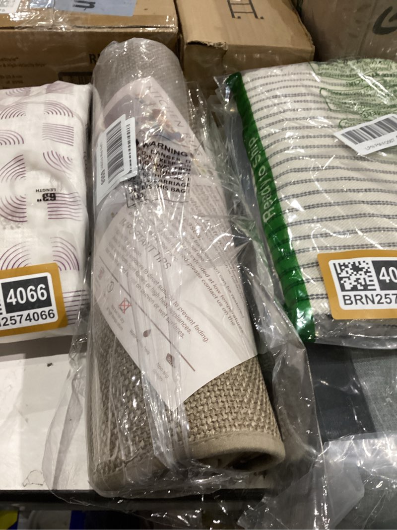 Condition photo showing Good Condition for Kitchen Mats for Floor, Super Absorbent Kitchen Rugs Non Slip Washable, Soft Imitation Linen Braided Kitchen Runner Rug, Standing Mat Kitchens Sink Mat, Easy to Clean, Brown 17x71 17"x71" A- Brown