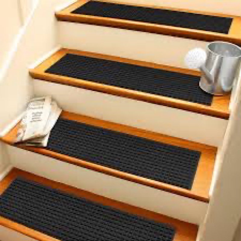 154-charcoal Squares Indoor Outdoor WaterHog Stair Tread Set of 4