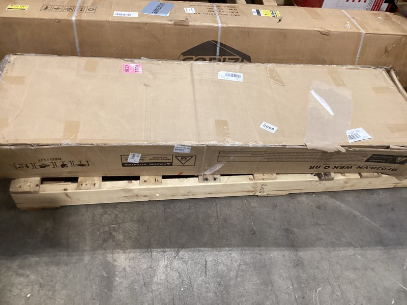 Condition photo showing Good Condition for rolanstar queen bed frame with 4 storage drawers & 2-tier storage headboard, metal platform bed frame with charging station & led lights, noise-free, no box spring needed, easy assembly, black oak black oak queen