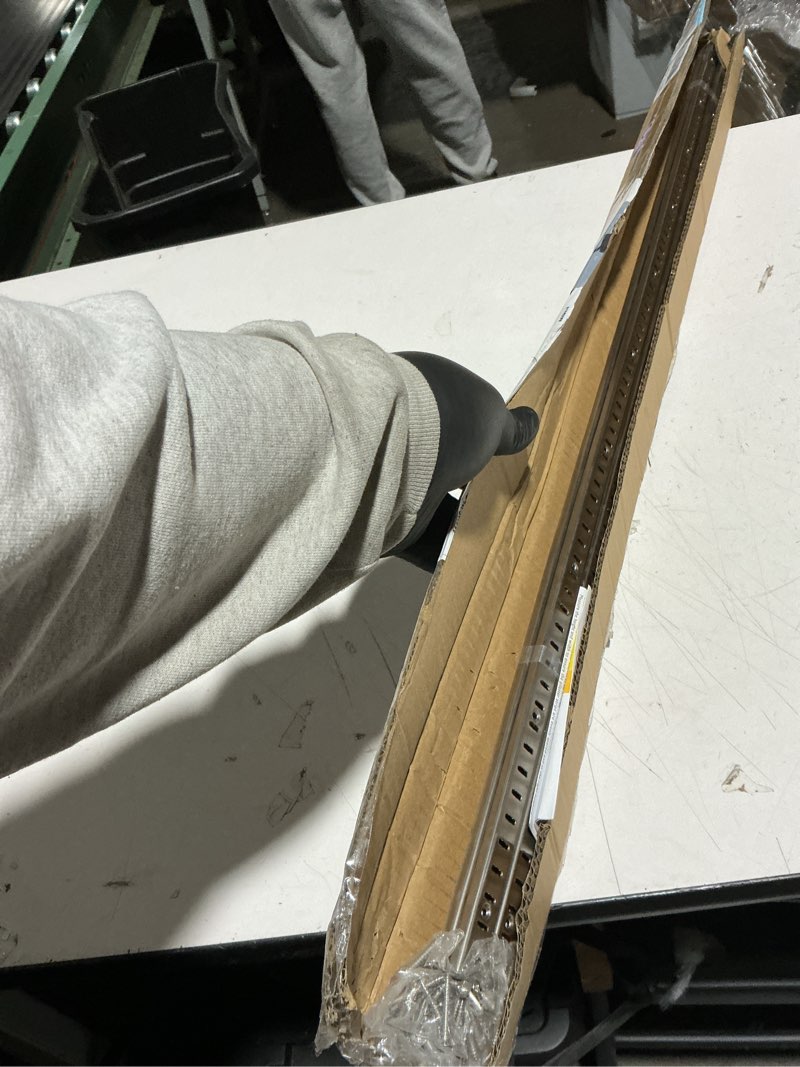 Condition photo showing Good Condition for Adjustable Shelf Bracket 40 Inch 8 Pack Silver Shelf Pilaster Strips Shelf Rail Shelf Track Adjustable Wall Shelves Shelf Standards and Supports for Cabinet Closet Organization Silver-40inch 8pcs pilaster