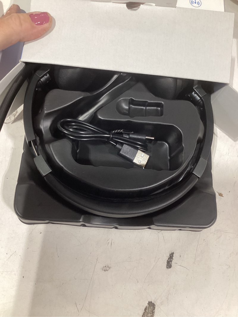 Condition photo showing New/Like New for tecknet wireless headset with mic for work, bluetooth headset v6.0 with ai noise-cancelling microphone, usb-a dongle, 40h clear calls & mute, on-ear headphones for pc, laptop, phone, office & trucker black