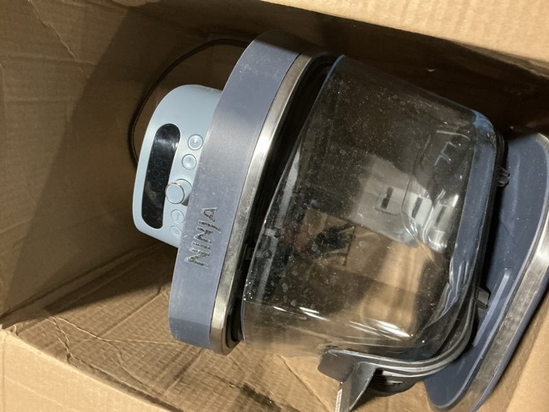 Condition photo showing As Is for Ninja Crispi Pro 6-in-1 Glass Air Fryer | 6qt & 2.5qt Glass Containers with Storage Lids | Non-Toxic | Meal Prep, Microwave, Freezer & Dishwasher Safe | Air Fry, Bake & More | Cyberspace | AS101CY